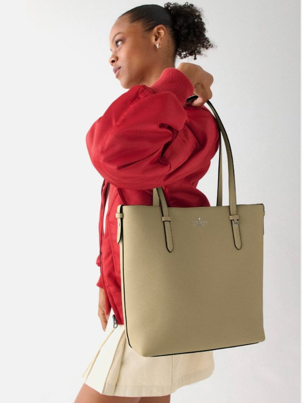 New Kate Spade Juliette Pebble Leather Medium Tote Elm